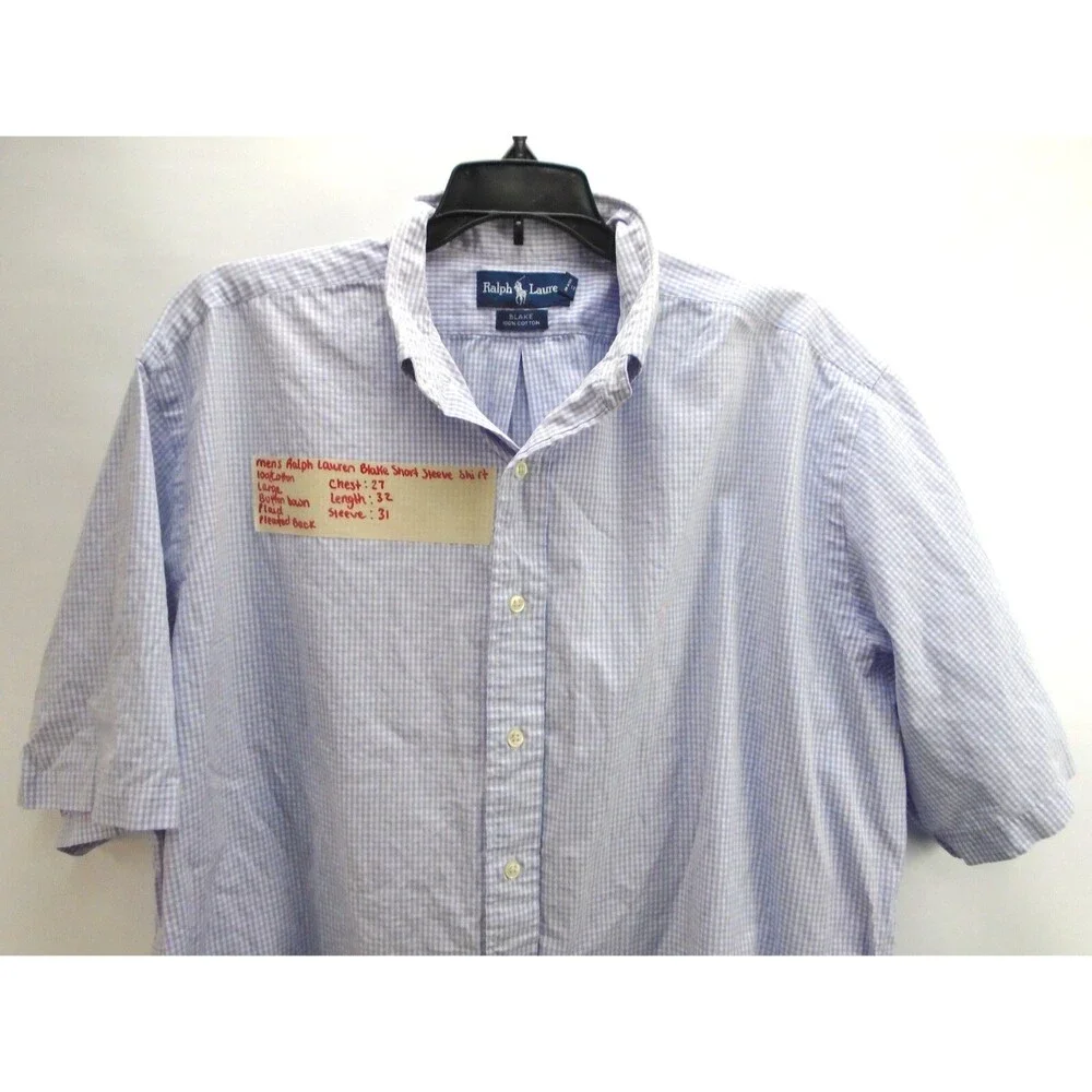 Ralph Lauren Mens Blake Shirt Sz Large 100% Cotton Button Down - Picture 2 of 8